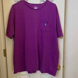 Ralph Lauren Men’s XL Purple cotton single pocket tee with light blue logo.